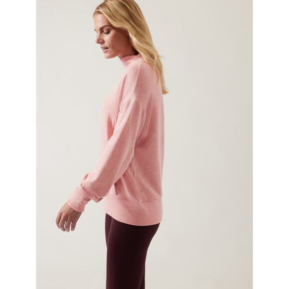 Athleta Pink Heather Apollo Crewneck Sweatshirt Size S - Picture 4 of 13